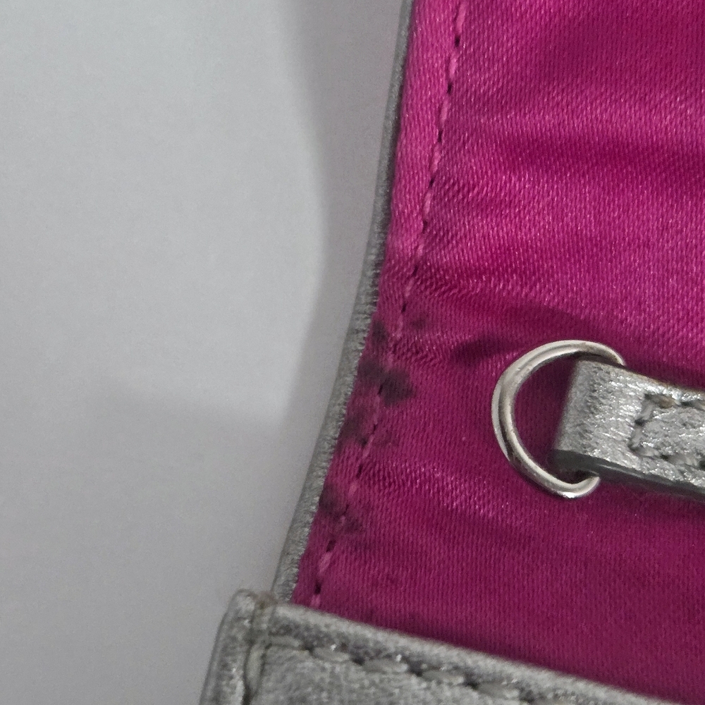 Coach Y2K Signature Optic Shimmer Pink Satin Eve Monogram Clutch Bag Vintage - Picture 8 of 9